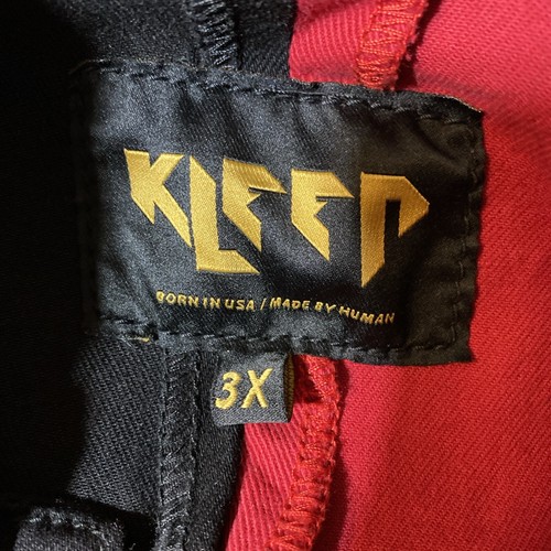 Kleep Street Wear Jeansjacke Paint Splatter Distressed Rot Schwarz Herren 3X - Bild 11 von 14
