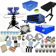 6 Color Silk Screen Printing Kit Press Equipment Dryer Exposure DIY Consumables