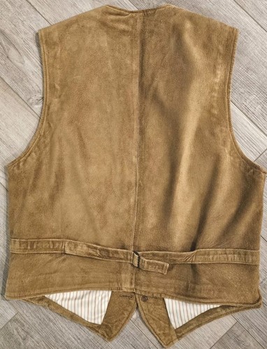 GAP Genuine Leather Soft Suede Country Western Vest Brown M(40") Pre-owned - Picture 3 of 7