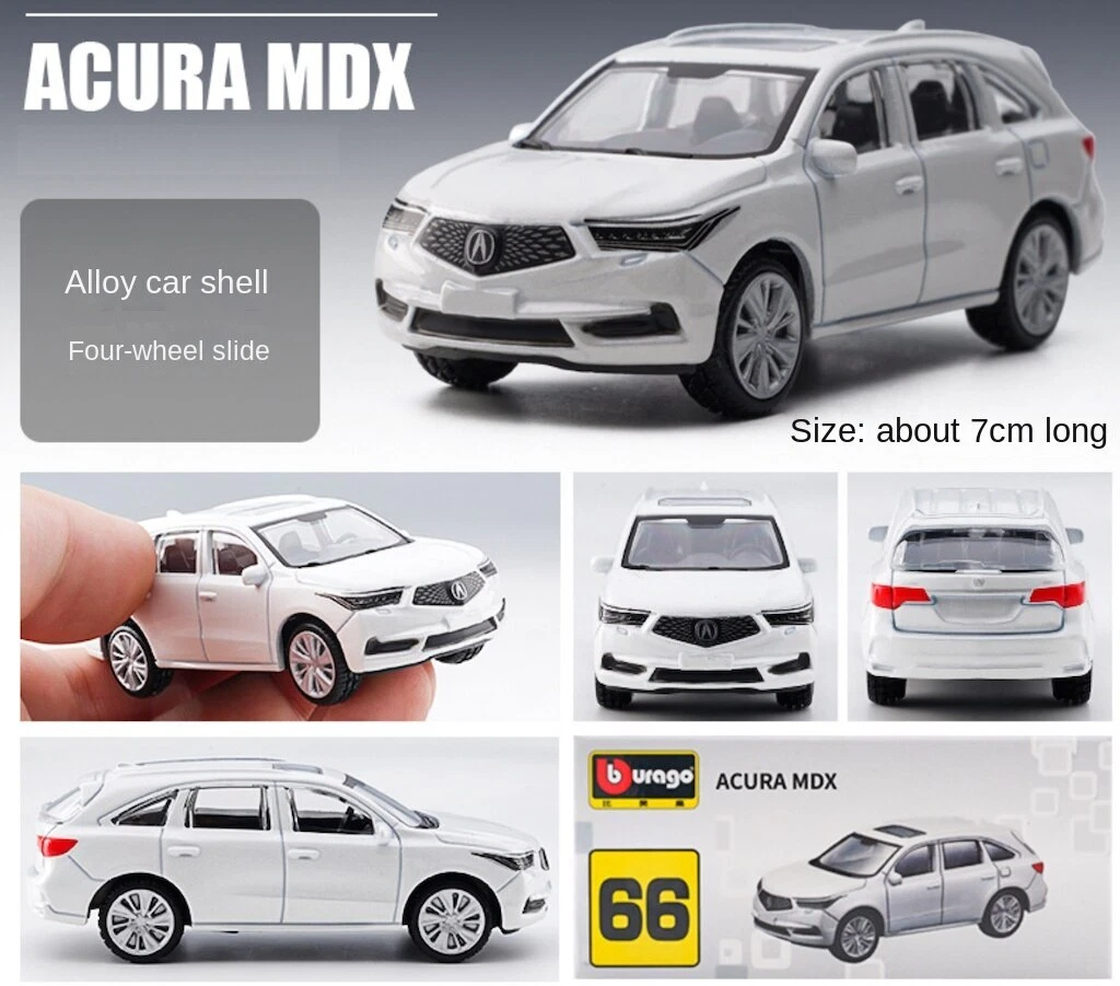 Bburago 1:64 White Acura MDX SUV Sports Model Toy Diecast