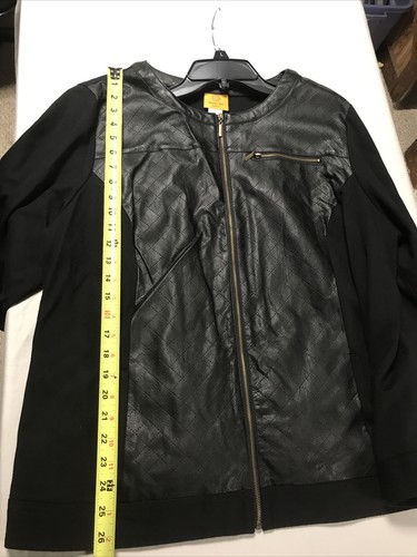 Vintage Ruby Rd. Black Zipper Top Jacket Size 20W - Picture 4 of 12