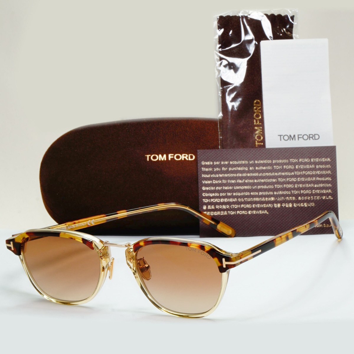 Tom Ford Sunglasses Brown Tortoise Gold Gradient FT0878-D TF 878-D 