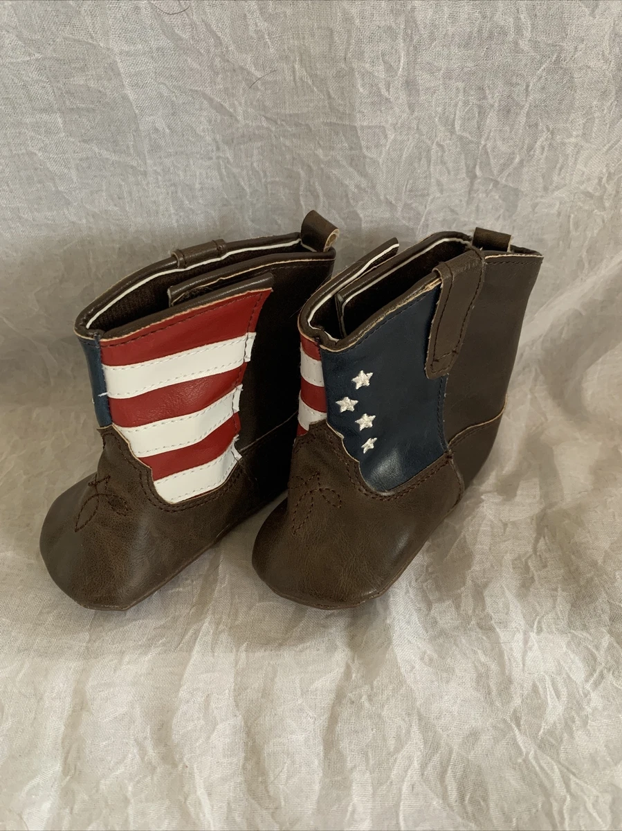 Rising Star Soft Crib Shoes Cowboy Boots Patriotic 9 12 Months eBay