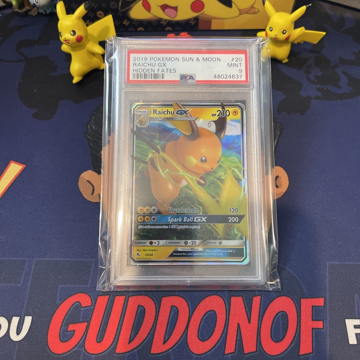 PSA 9 MINT 2019 Pokemon Hidden Fates RAICHU GX #20 Holo Rare | eBay