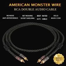 HIFI Pair OFC Shielded RCA Audio Cable Gold Plated RCA Signal Interconnect Cord