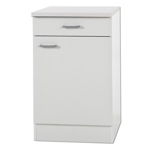 Unterschrank Küchenschrank weiß 1 Tür 1 Schubkasten 50cm mit Arbeitsplatte | eBay