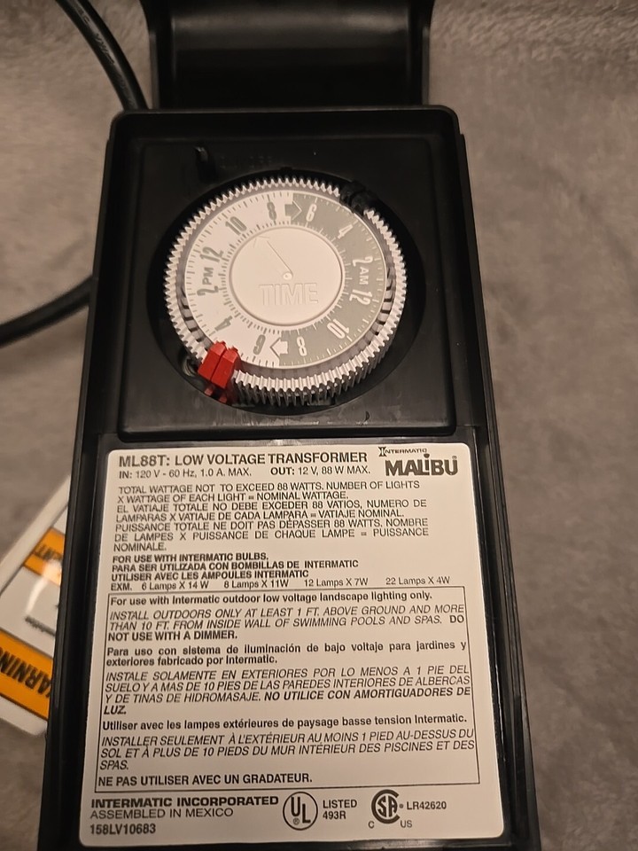 Malibu ML88T 88w 12v Low Voltage Landscape Lighting Timer Transformer