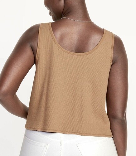 OLD NAVY Women's Knit Cropped Henley Tank Top Size 2X / L - Picture 3 of 3