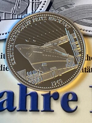 Medaille 40 Jahre DDR - Kreuzfahrtschiff Fritz Heckert - Proof incl. Zertifikat - Bild 1 von 3