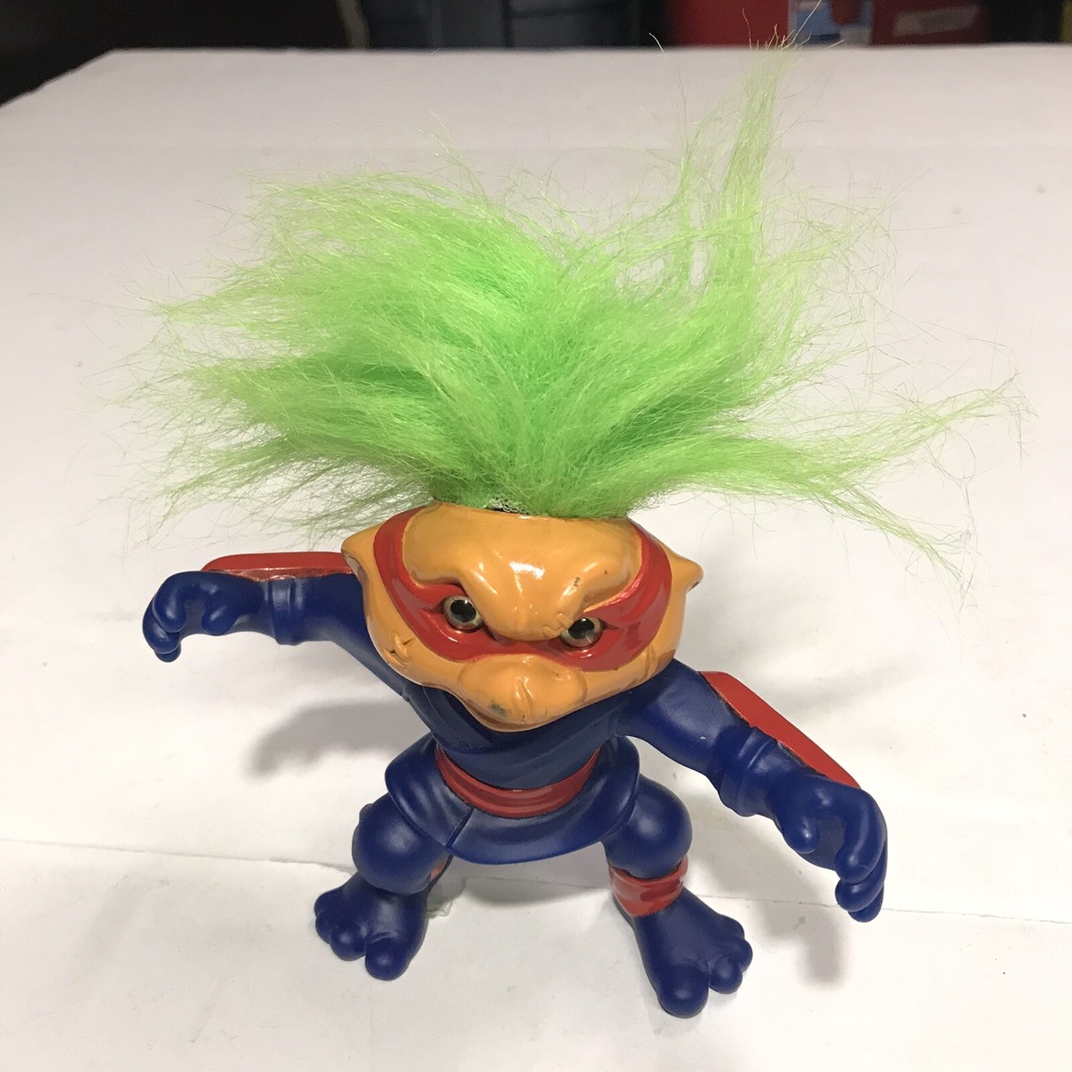 Bintage Battle Troll Blue Ninja Green Hair Hasbro Toy 1992