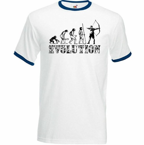 Archery Evolution Mens Funny Archer's T-Shirt Long Bow Arrows Target Equipment - Picture 7 of 8