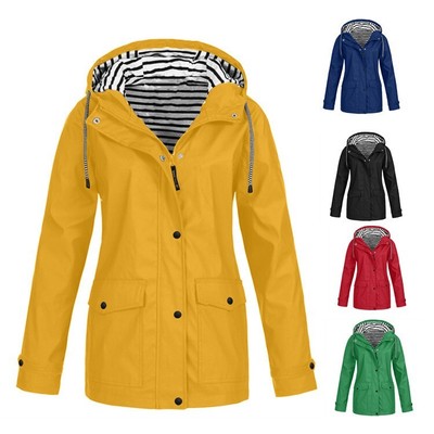 Kapuze  Damen Windbreaker Kapuzenjacke Jacke