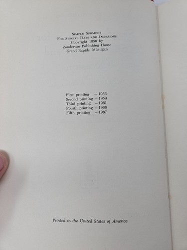 W Herschel Ford ~ Simple Sermons for Special Days & Occasions 1961 HB GOOD! - Picture 7 of 8