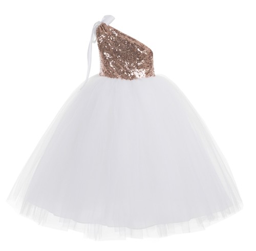One-Shoulder Sequins Tutu Flower Girl Dresses Pageant Dress Tutu Dress Communion - Picture 33 of 77