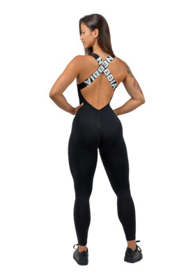 Nebbia Workout Jumpsuit Gym Rat 201 Overall Schwarz Fitness Gym Wear 