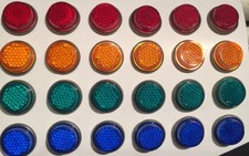 Vintage Style Reflectors Bike Red Blue Green Amber 24 Pieces 6 Of Each