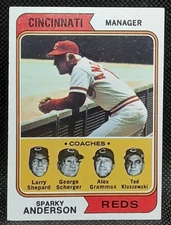 1974 Topps Sparky Anderson #326 VG/EX Cincinnati REDS HOF!!!