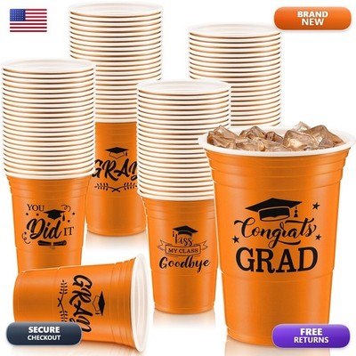 Yinder 48 Pcs Disposable Graduation Party Plastic Cups, 16 Oz Graduations