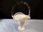Fenton Milk Glass CRYSTAL CREST Basket w/ Square Top 10" Tall