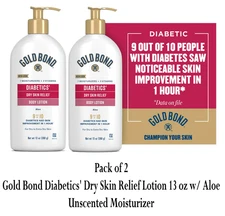 Gold Bond Diabetics' Dry Skin Relief Lotion 13 oz w/ Aloe Unscented Moisturizer