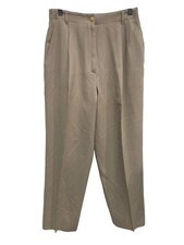Pendleton Trousers Size 10 Pleated Dress Pants Wool Beige Career Business Attire