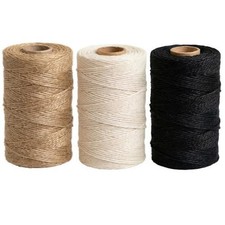 1,500 Ft Twine String Set 500ft/Roll Natural 2mm Jute White Cotton Black Co...