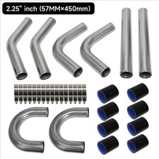 2.25 Universal Aluminum Turbo Intercooler Elbow Pipe Kitsilicone Hoseclamp 2.25 Universal Aluminum Turbo Intercooler Elbow Pipe Kitsilicone Hoseclamp