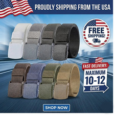 Men Casual Military Tactical Army Adjustable Quick Release Belts Pants Waistband