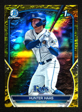 Bowman 1st Hunter Haas Black Reptilian Holo Refractor MLB Tampa Bay Rays