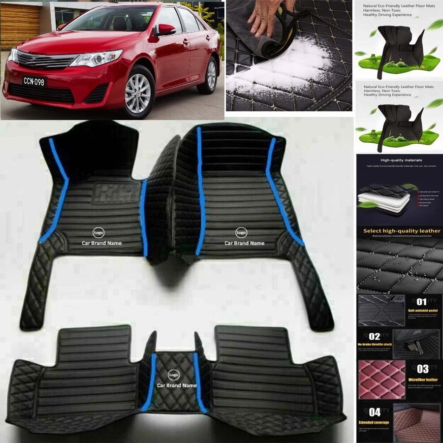 For Toyota Camry Car Floor Mats Luxury Waterproof Liners Carpets Cargo Custom - Imagem 4 de 4