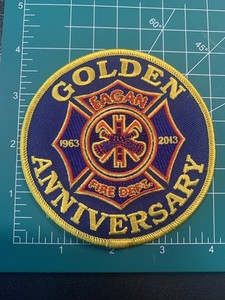 Eagan Fire Dept Golden Anniversary Patch 1963-2013 4" Embroidered 9G