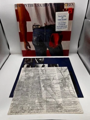 BRUCE SPRINGSTEEN "Born In The USA" LP 1st Press w/hype inner lyrics Vinyl NM RL