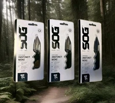 THREE SOG INSTINCT MINI EDC Tactical Full Tang Fixed Blade G10 Knife with Sheath