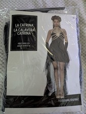 Disfraz de Halloween La Catrina para mujer adulto grande 8-10 nuevo en caja nuevo