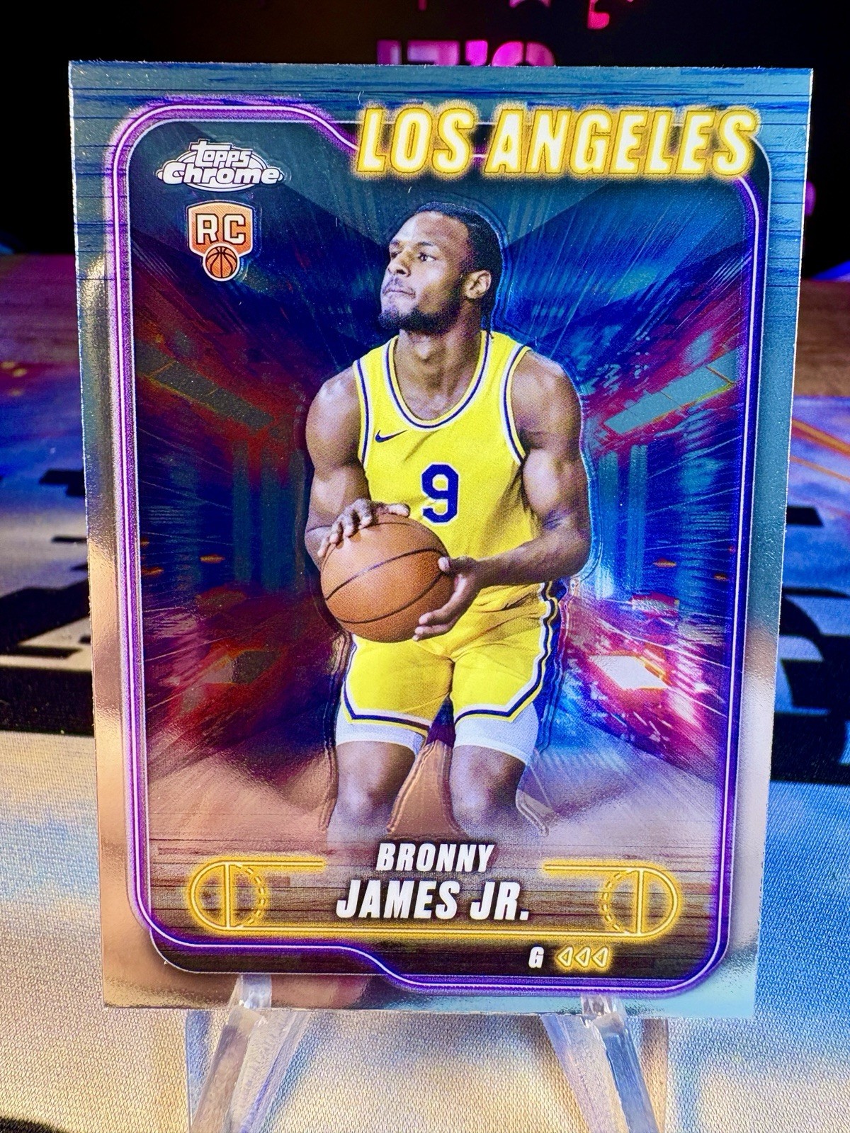 2024-25 Bronny James Jr. Topps Chrome Rookie Card #149 Los Angeles Lakers