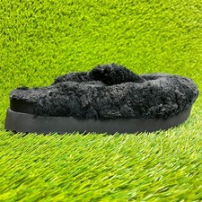 UGG Fuzz Sugar Womens Size 9 Black Casual Comfort Slip On Slide Slippers Shoes