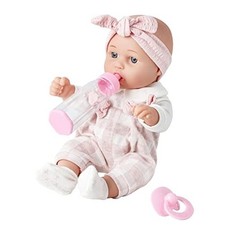 Enjoyin 12'' Baby Doll in Gift Box with Pink Cloths, Pacifier, 13''x13''