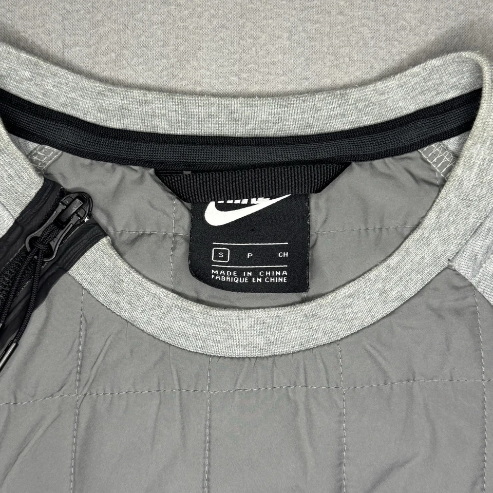 Nike Tech Pack Quilted Sweatshirt Mens S Grey NSW Sportswear BV3697-063 Crewneck, photo 3 of 5