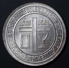 1981 Austria 500 Schilling, Religious Tolerance- Silver  Coin KM# 2954 Unc