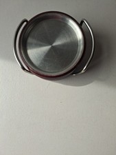 4 Pc Coaster Set Holder Metal Wood