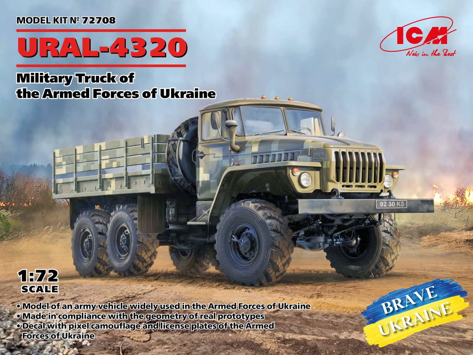 Icm 72708 - 1:72 Ural-4320, Military Truck of the Armed Forces of Ukraine