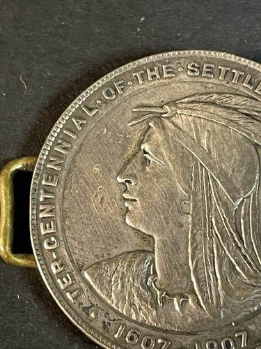 1907 Jamestown Esposizione Tercentenaria Così chiamato Dollaro fatto in un ciondolo - Foto 3 di 7