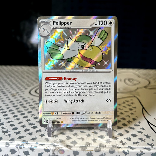 Pelipper 204/091 Shiny Rare Holo SV: Paldean Fates NM Pokemon