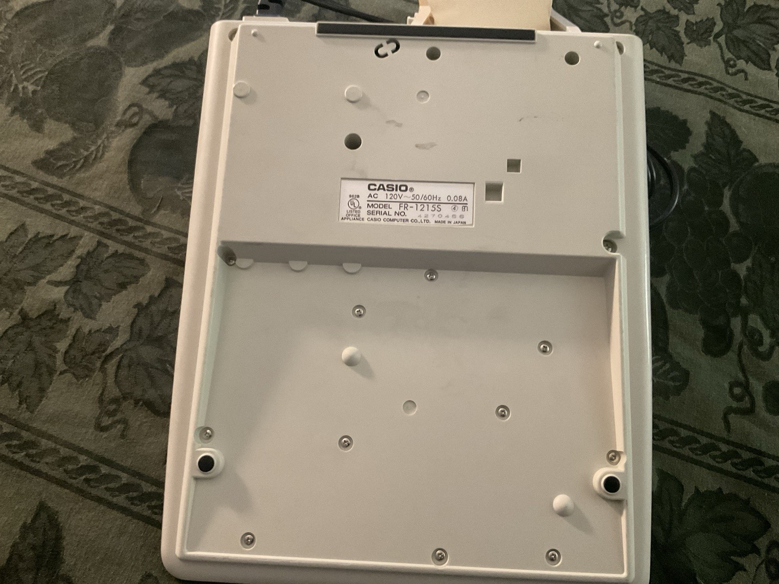 CASIO Printing Calculator FR-1215S Retro Beige Electronic Desktop Used Works