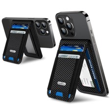 For Magsafe Wallet Stand, Strongest Magnetic for Black Carbon Fiber