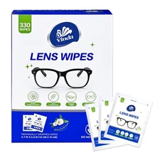 Pre-Moistened Lens Cleaning Wipes – 330 Individually Wrapped, Streak-Free Wip...