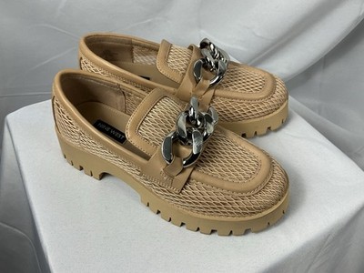 Nine West Afer Chain Accent Platform Slip On Loafers Women s Size 6.5