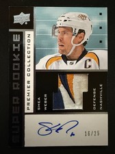 2014-15 UD Premier SHEA WEBER /25 Auto Patch Super Rookie 