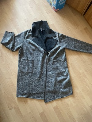 Strickmantel Damen Gr.50/52 Von YU Ulla Popken Grau Meliert