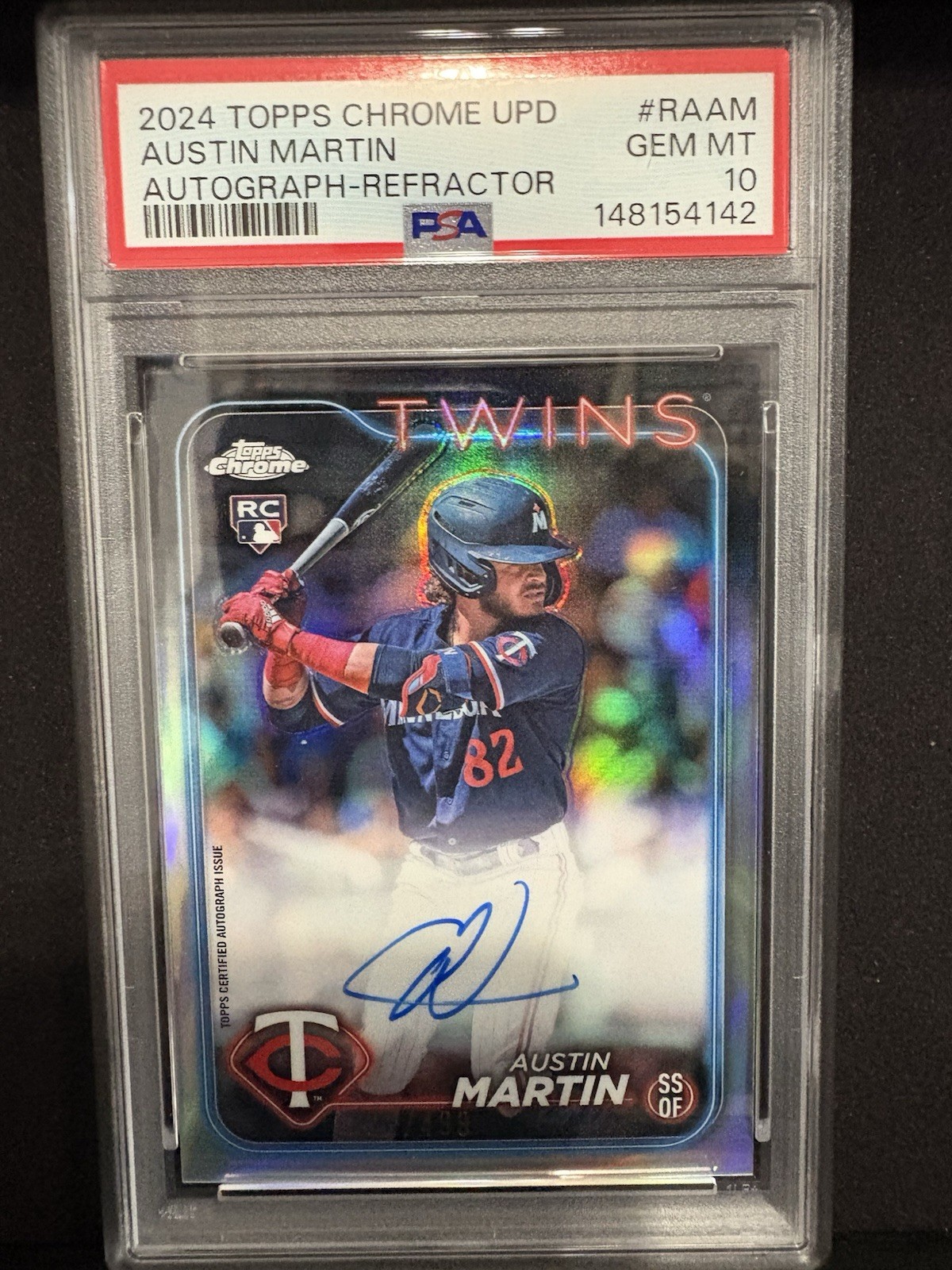 Austin Martin 2024 Topps Chrome Update Rookie Auto Refractor #/499 PSA 10 GEM MT